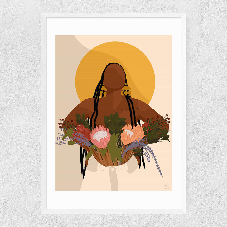 She Blooms Narrow White Frame She Blooms Narrow White Frame
