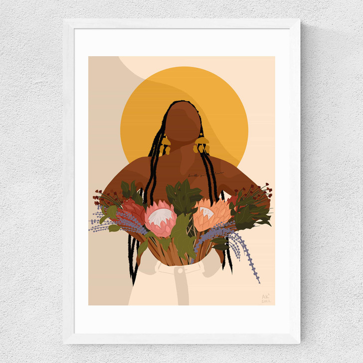 She Blooms Medium White Frame