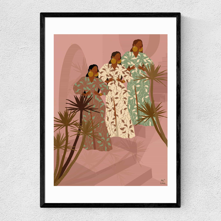 Staircase to Morocco Narrow Black Frame