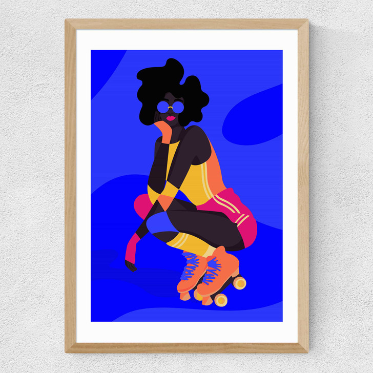 Roller Medium Oak Frame Roller Medium Oak Frame