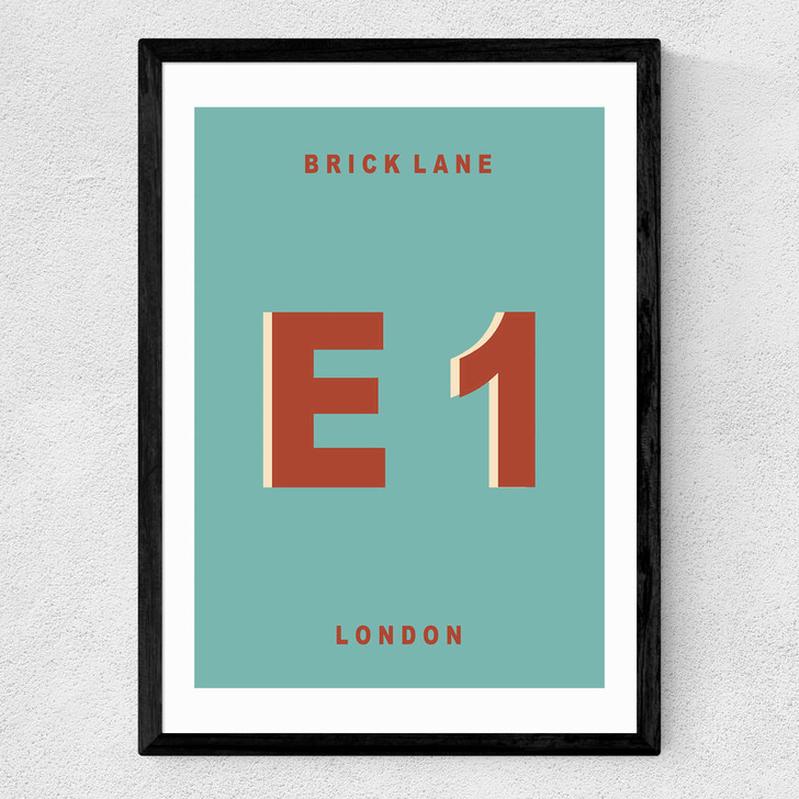 Brick Lane E1 by Luxe Poster Co Medium Black Frame Brick Lane E1 by Luxe Poster Co Medium Black Frame