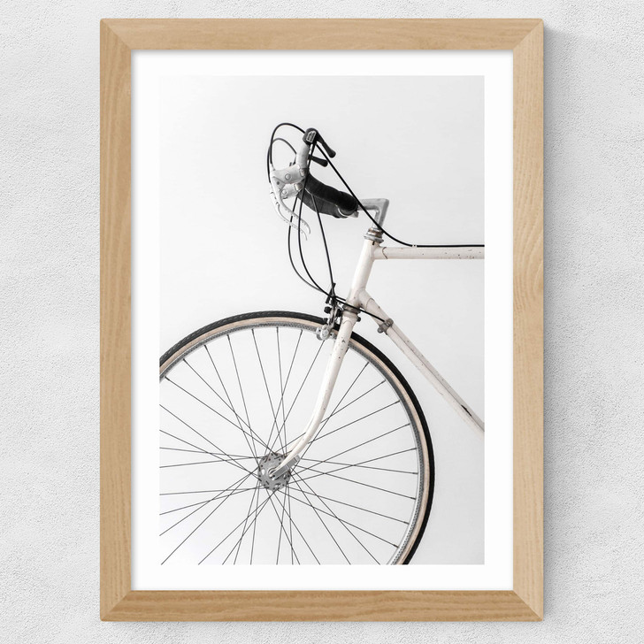 338 White Minimal Bicycle Wide Oak Frame