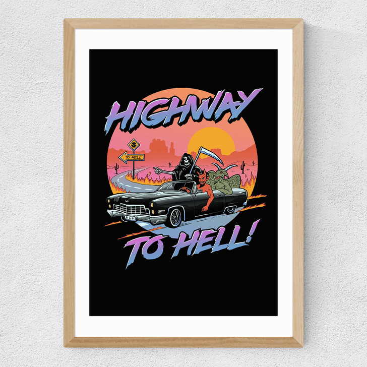 Highway to Hell Medium Oak Frame Highway to Hell Medium Oak Frame