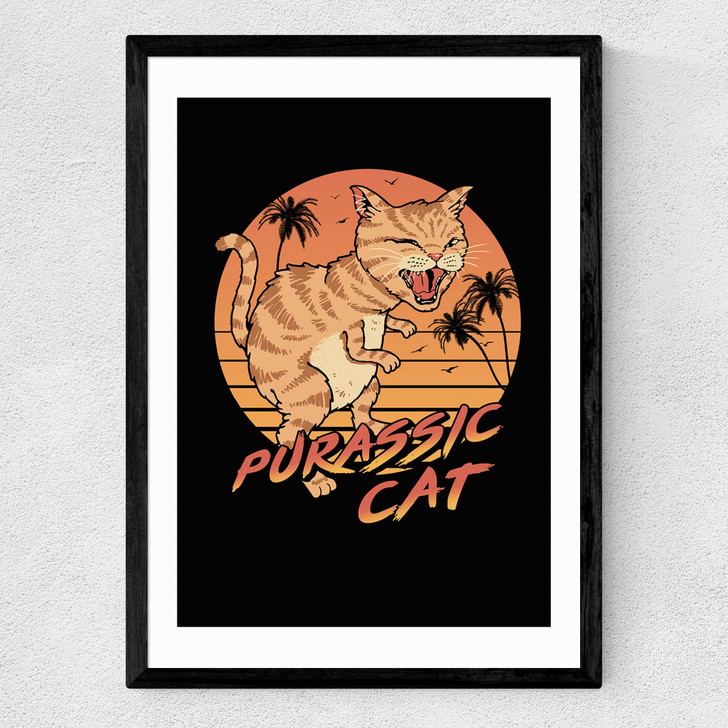 Purassic Cat Medium Black Frame