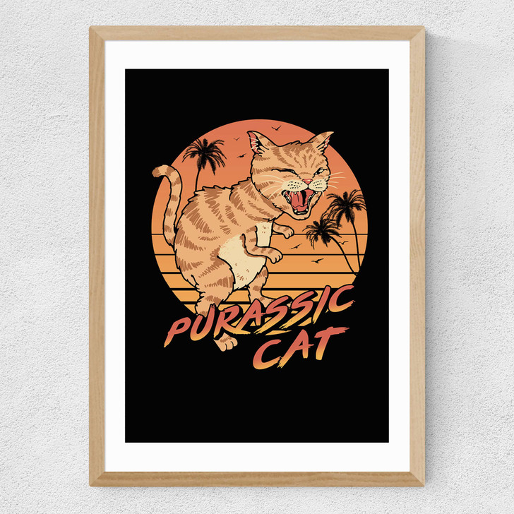 Purassic Cat Medium Oak Frame
