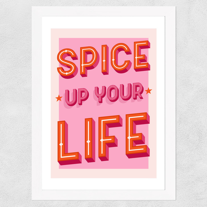 Spice Up Your Life Wide White Frame