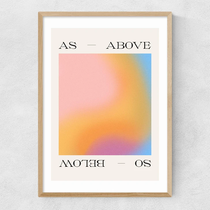 As Above So Below by Tiger Spirit Prints Narrow Oak Frame