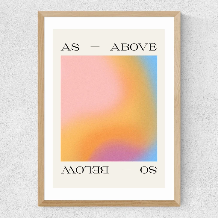 As Above So Below by Tiger Spirit Prints Medium Oak Frame
