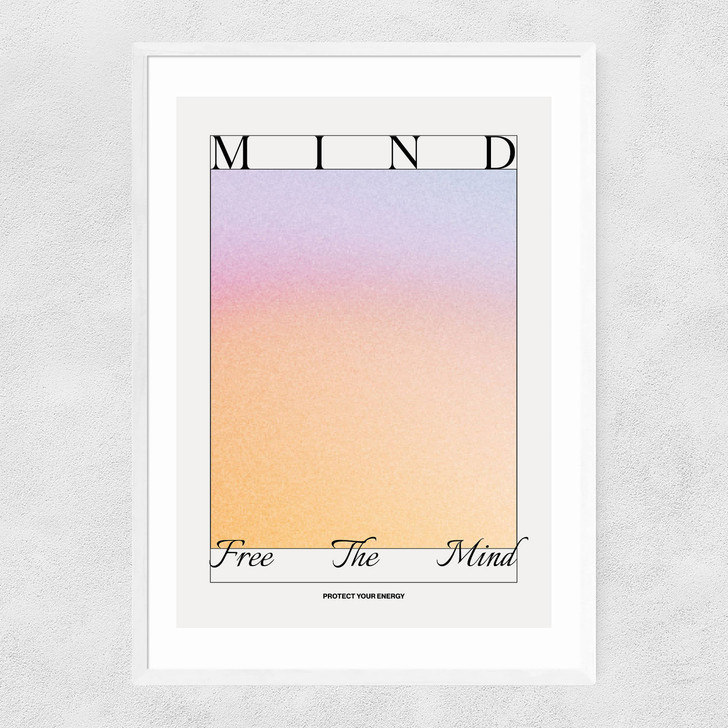 Free The Mind Narrow White Frame