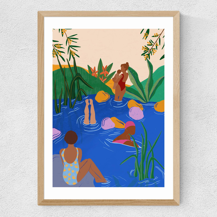 Swimming Wild Medium Oak Frame Swimming Wild Medium Oak Frame