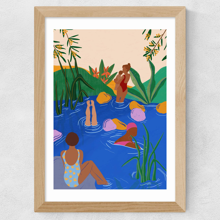 Swimming Wild Wide Oak Frame Swimming Wild Wide Oak Frame