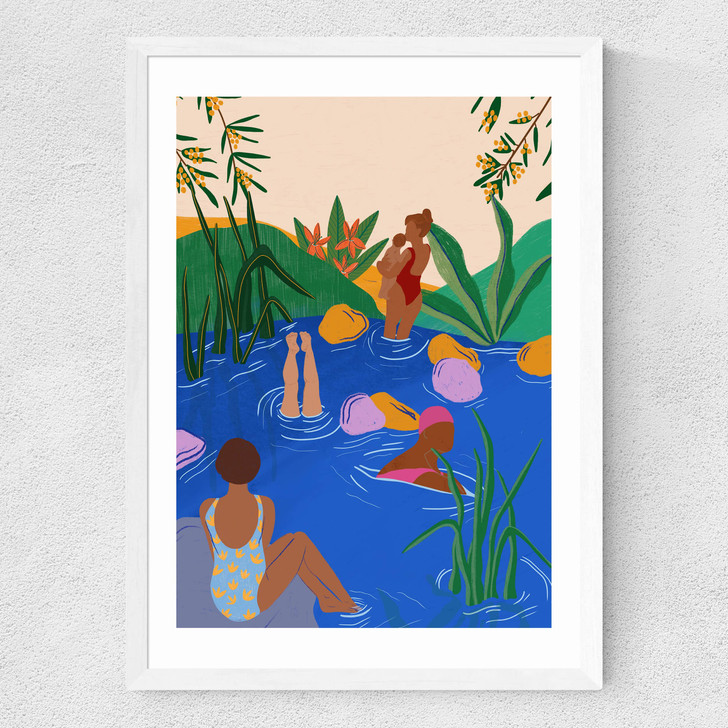 Swimming Wild Medium White Frame Swimming Wild Medium White Frame