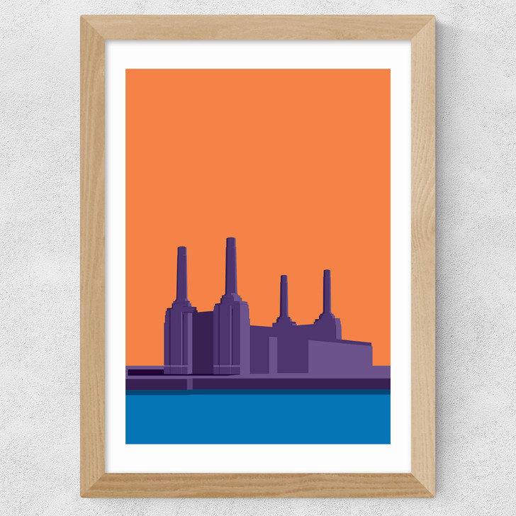 Battersea power station by Sean Butler Wide Oak Frame