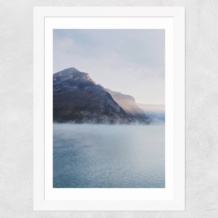 Lake Mist I Wide White Frame Lake Mist I Wide White Frame