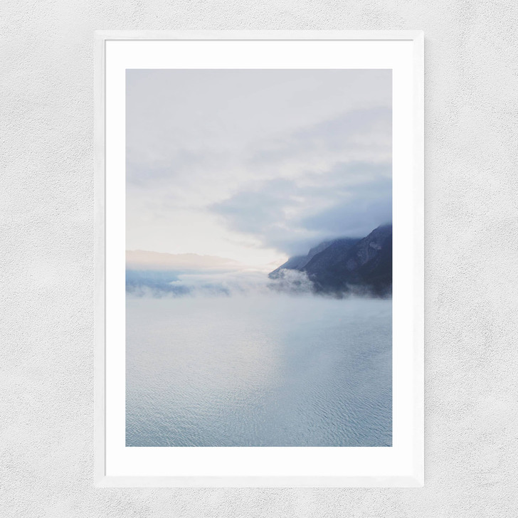 Lake Mist II Narrow White Frame Lake Mist II Narrow White Frame