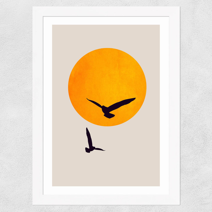 Birds In The Sky Wide White Frame Birds In The Sky Wide White Frame