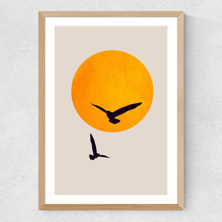 Birds In The Sky Medium Oak Frame