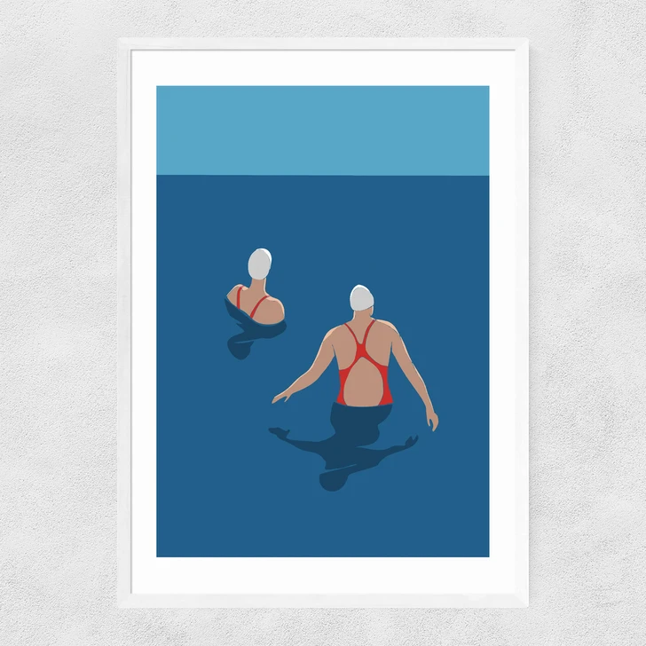 Wild Swimmers II Narrow White Frame