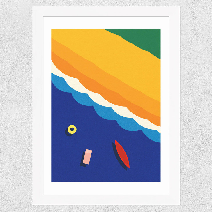 Beach Life by Rosi Feist Wide White Frame