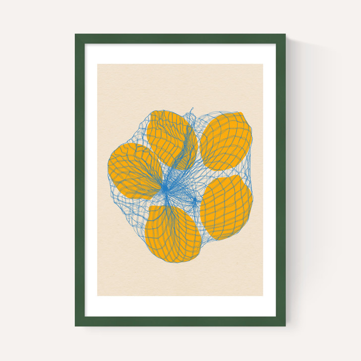 Five Lemons In A Net Bag