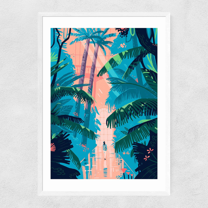 Kew Gardens by Mark Harrison Narrow White Frame