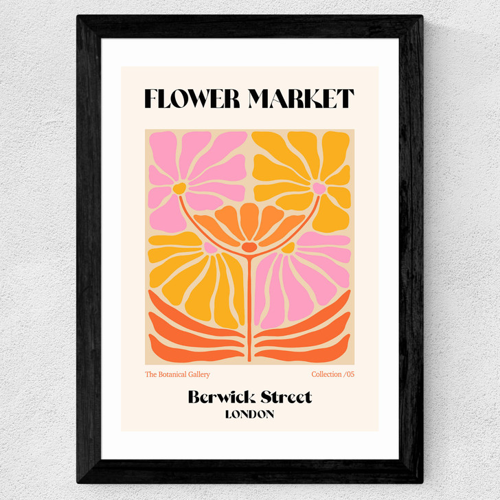 Berwick Street Flower Market Wide Black Frame