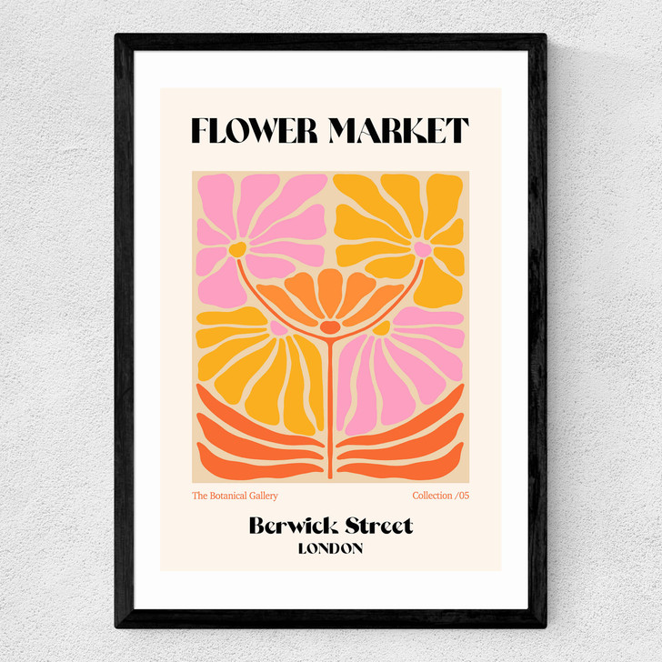 Berwick Street Flower Market Medium Black Frame