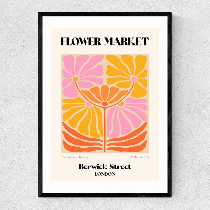 Berwick Street Flower Market Narrow Black Frame