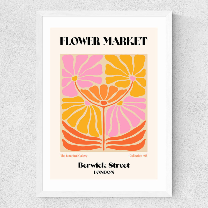 Berwick Street Flower Market Medium White Frame