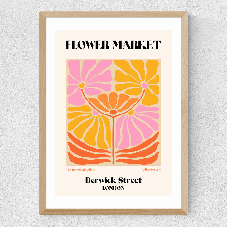 Berwick Street Flower Market Medium Oak Frame