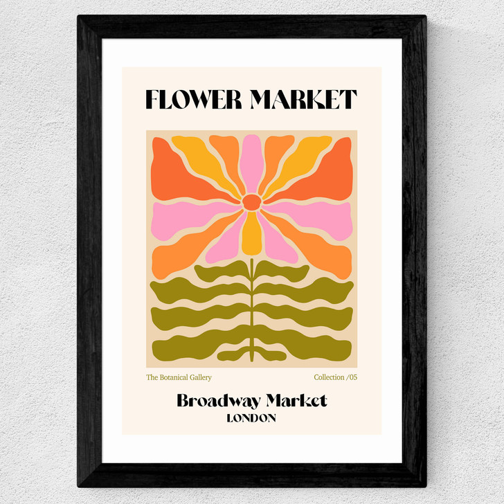 Broadway Market Flower Market Wide Black Frame