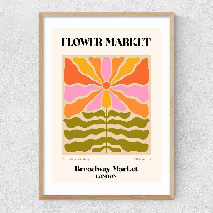 Broadway Market Flower Market Narrow Oak Frame