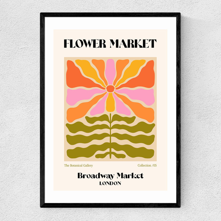 Broadway Market Flower Market Narrow Black Frame