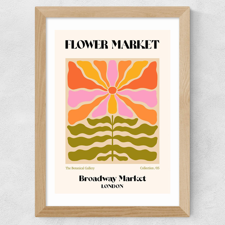 Broadway Market Flower Market Wide Oak Frame