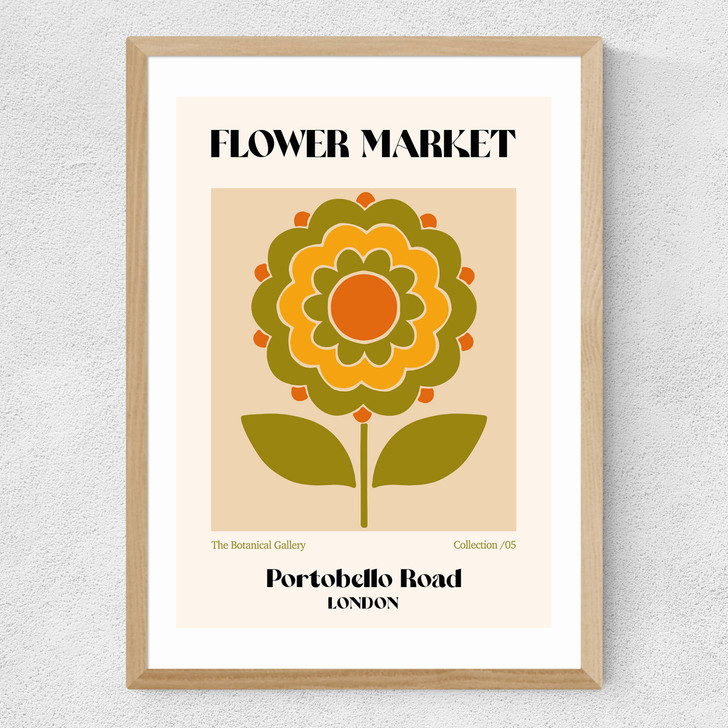 Portobello Road Flower Market Medium Oak Frame