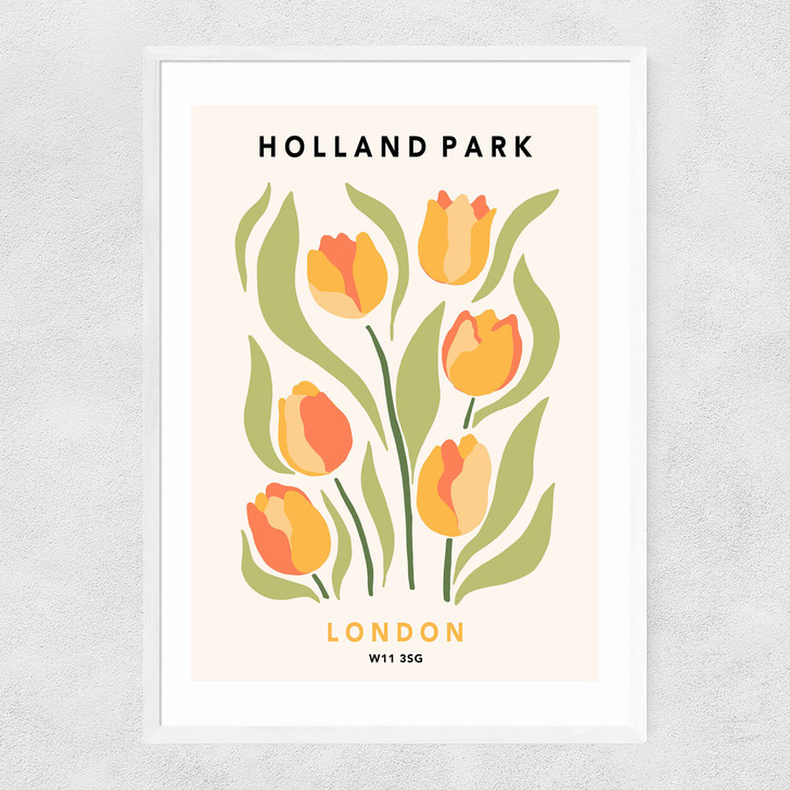 Holland Park II Narrow White Frame