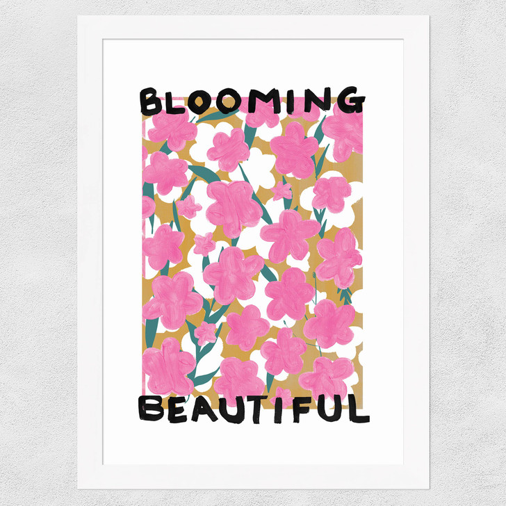 Blooming Beautiful Wide White Frame