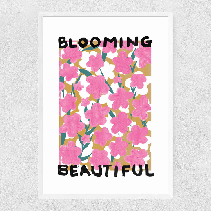 Blooming Beautiful Narrow White Frame