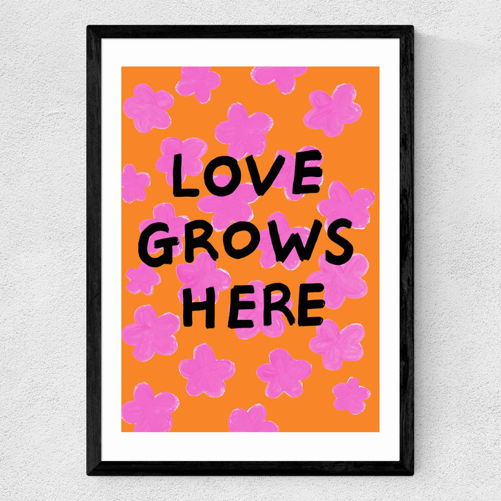 Love Grows Here Medium Black Frame Love Grows Here Medium Black Frame