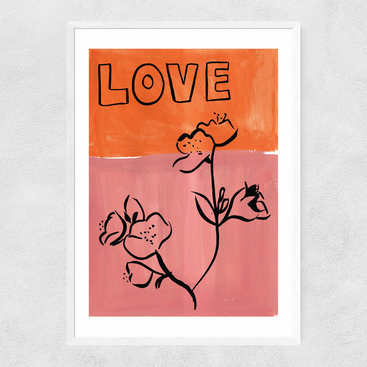 Blossom Love Narrow White Frame