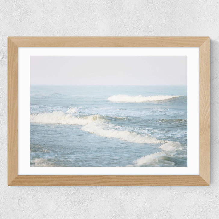 It Comes In Waves Wide Oak Frame