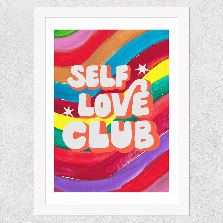 Rainbow Club by Keren Parmley Wide White Frame