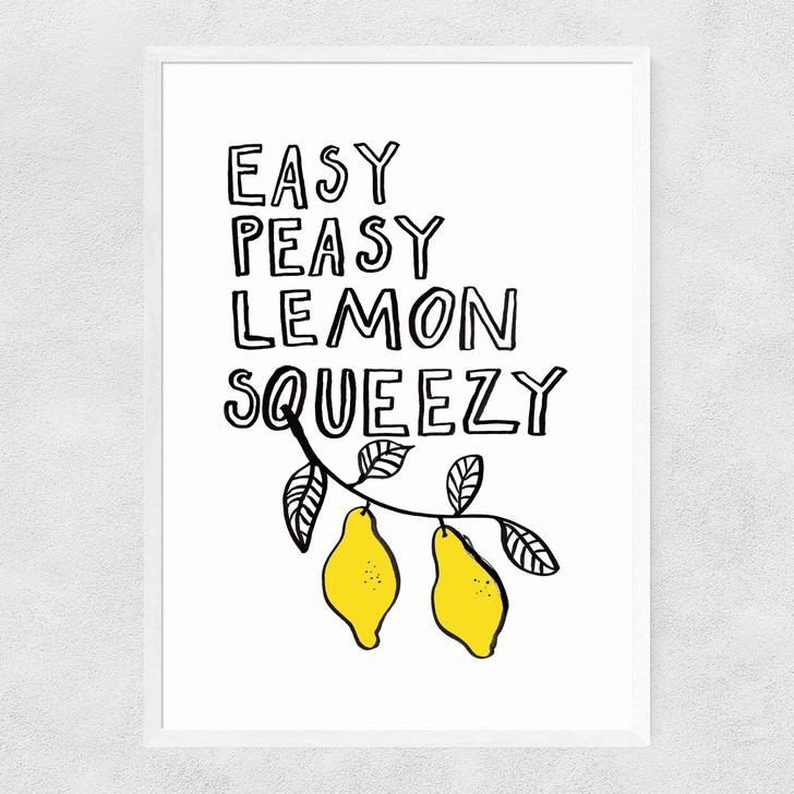 Easy Peasy Lemon Narrow White Frame
