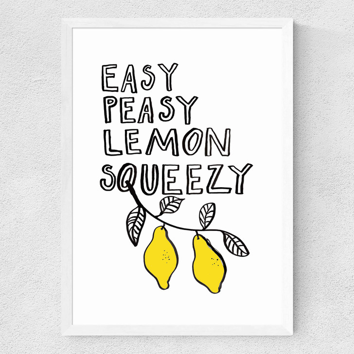 Easy Peasy Lemon Medium White Frame