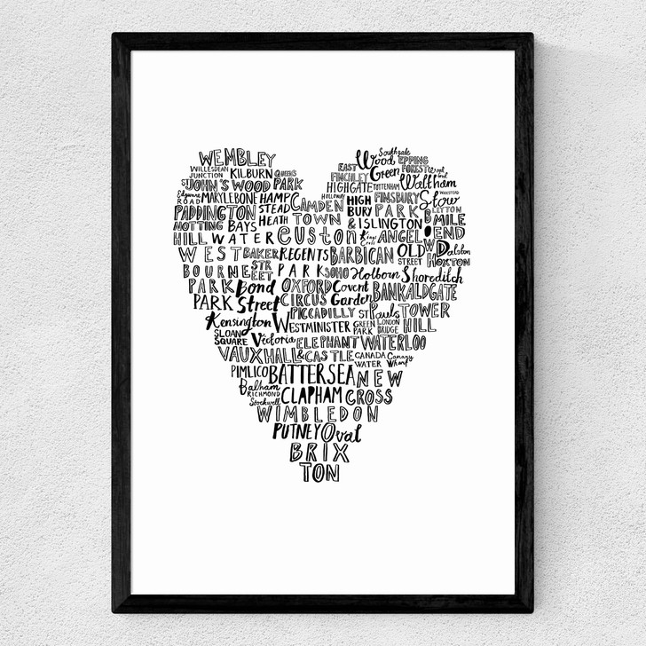 My Heart Belongs To London Medium Black Frame