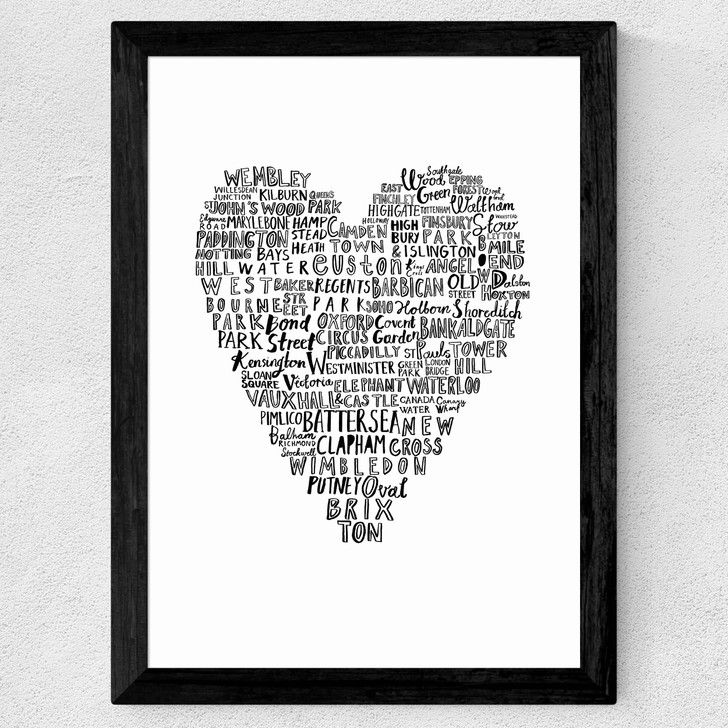 My Heart Belongs To London Wide Black Frame