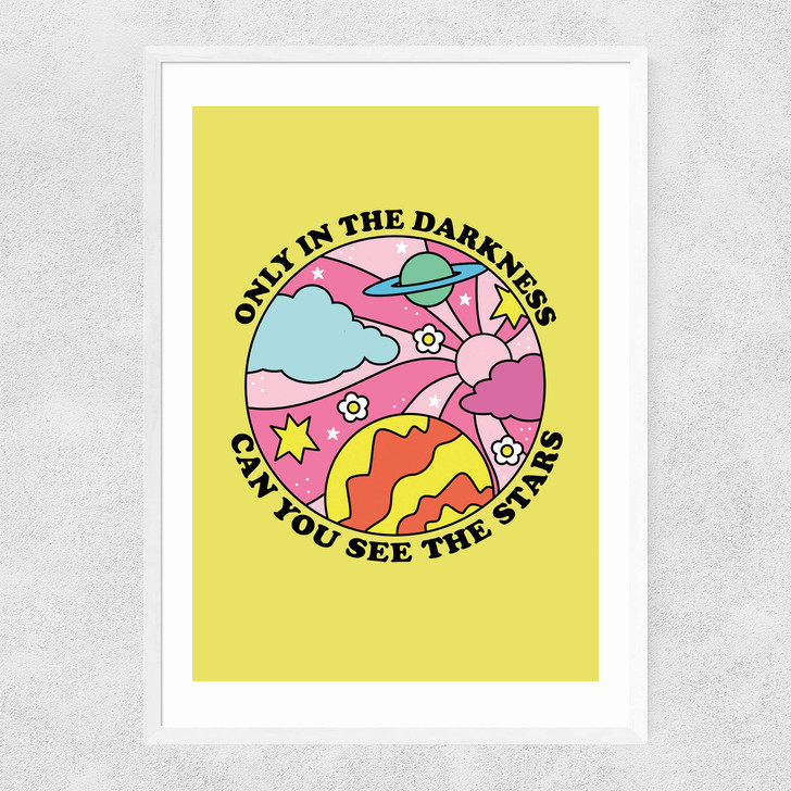 Darkness Narrow White Frame