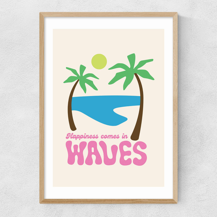 Happiness by The Violet Eclectic Narrow Oak Frame Happiness by The Violet Eclectic Narrow Oak Frame