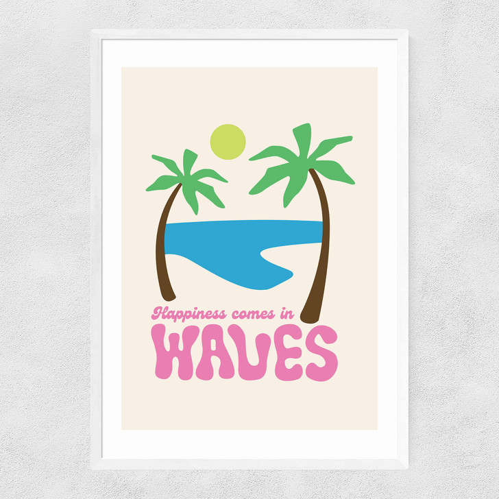 Happiness by The Violet Eclectic Narrow White Frame Happiness by The Violet Eclectic Narrow White Frame