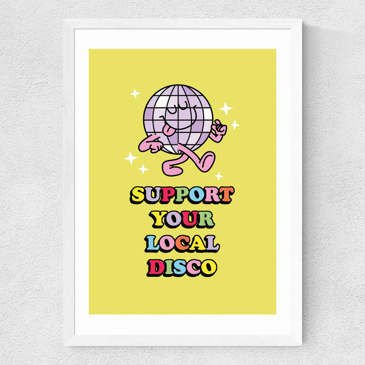 Local Disco Medium White Frame